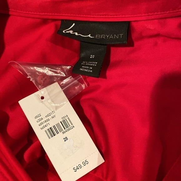 Lane Bryant size 28 women’s blouse stretchy new with tags red - Picture 4 of 8